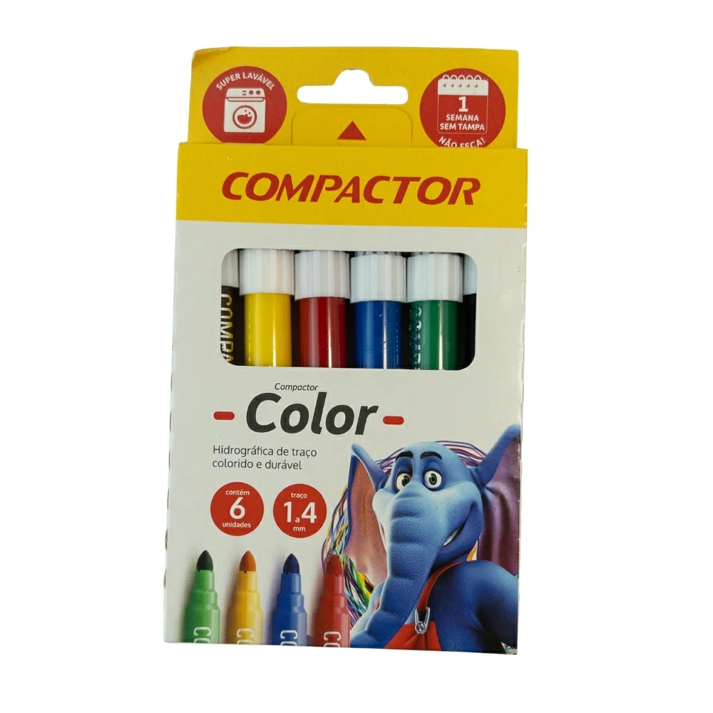 Canetinha Hidrográfica COMPACTOR Color 1.4mm 6 Cores