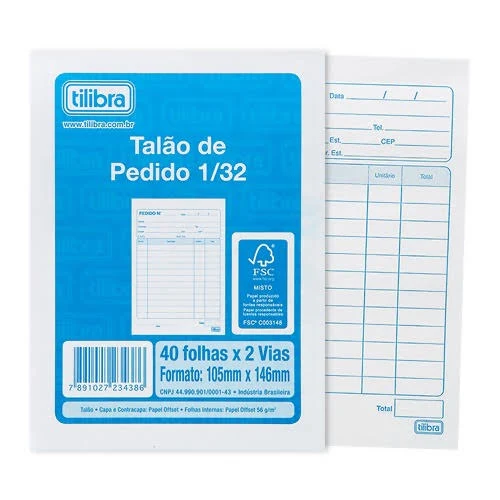 Talão De Pedido 1/32 Com 40 Fls