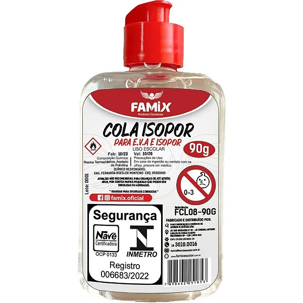 Cola Isopor E Eva Famix 90g